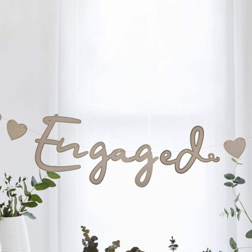 Gold engaged card - card, banner