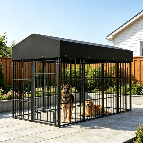 Heavy duty welded dog kennel - duty,