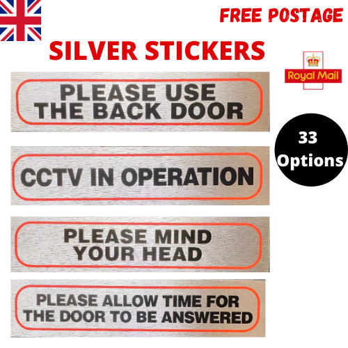 Silver stickers warning - silver,