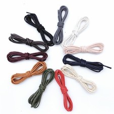 Waxed Shoelaces Round Thin Laces For Formal Shoes Brogues 36 Colors 50-160CM