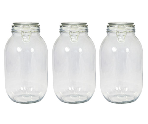 Litre glass storage jars - storage,