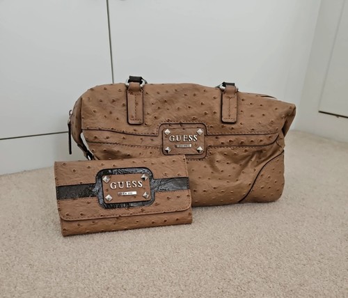 Guess brown handbag - and, purse