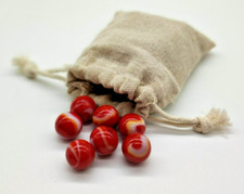 10 x Large Round Red/White