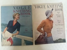 2  Vtg Vogue Knitting Books Fall & Winter 1949,patterns,Styles, Advertisements