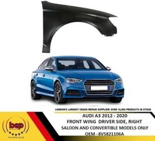 AUDI A3 SALOON 2012 - 2020  FRONT WING RIGHT DRIVERS SIDE INSURANCE APPROVED   