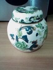 Masons Ironstone - Green Chartreuse Lidded Ginger Jar