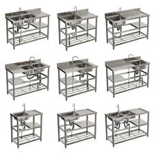 Catering Sink Commercial Kitchen Stainless Steel Double/Single Bowl Drainer Unit
