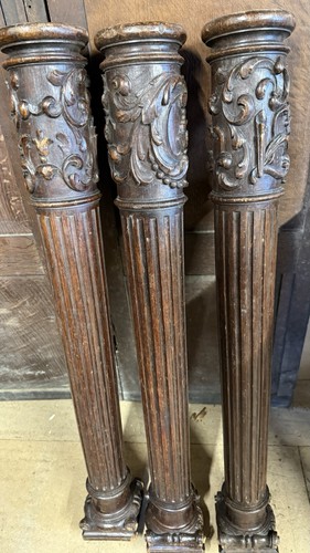 Three 19th century oak carved - three,