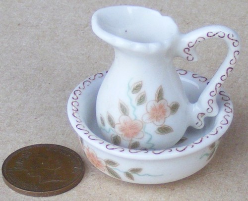 Dolls house jug and - dolls,