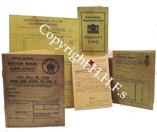 1940-WW2-Reenactment REPRO Ration Books-ID card-Enlistment Form-Medical Card SET