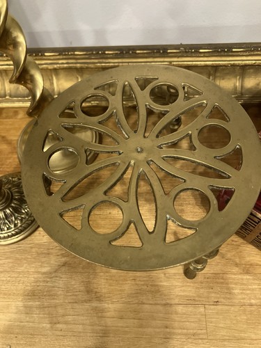 Brass trivet riser pot stand - riser,