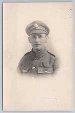 RPPC WW1 Soldier Herbert's Lancaster Studio Portrait Scots Guards? Star Badge