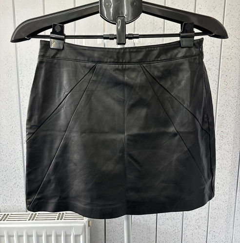 Pull bear black faux leather - black,