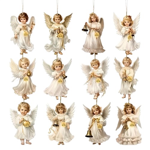 12pcs victorian angel wooden - 12pcs,