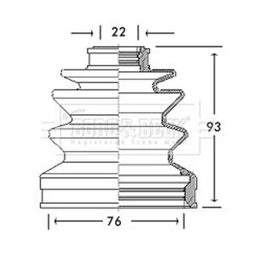 Borg beck drive shaft - beck, bellow