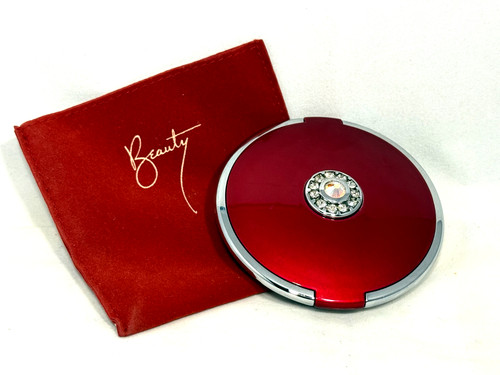 Jewelled red compact - jewelled,