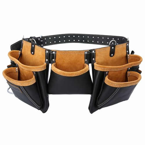Leather tool belt pocket - belt,