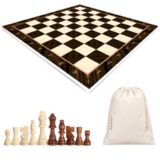 Wooden Chess Set w/ Grey Marble/Black Marble/Mosaic/Walnut Pattern Board Options