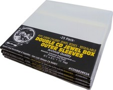 (100) Oversize Resealable CD Sleeves - Premium 2mil Thick Fits Chubby 24mm Cases