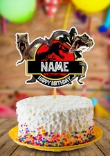 Personalised Jurassic Dinosaur Cake Topper - Free Postage