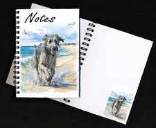 Irish Wolfhound Dog Notebook/Notepad + small image on every page by Starprint