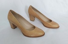 ZINDA SHIMMERY BROWNIE GOLD LEATHER 7.5CM HEEL SHOES EU41 UK8 NEW FREE P&P!!