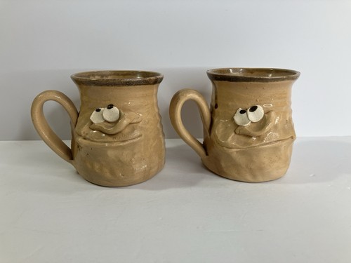 Pair vintage ugly mugs - pair,