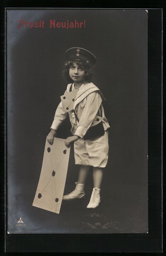 Postcard young boy with - postcard,