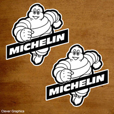 Michelin Man Classic STICKERS x2 with FREE POSTAGE. Classic car / bike stickers.