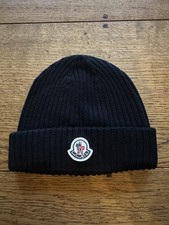 Moncler Men's Wool Beanie Hat Ribbed -One size