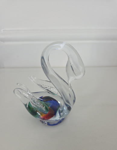 Murano style glass swan - murano,