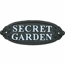 SECRET GARDEN Sign Cast Iron