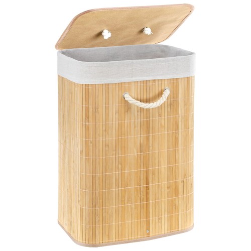 Bamboo laundry hamper - bamboo, lid
