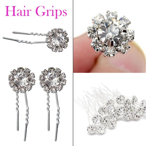 Crystal flower hair - flower, pins