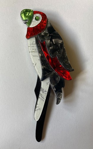 Plastic brooch parrot - plastic, style