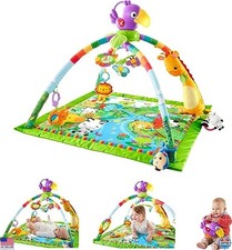 Fisher-Price Baby Playmat Rainforest Music & Lights Deluxe Gym with 10+ Premium