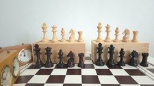 2 x Chavet 9 cm chess sets + clocks and boards
