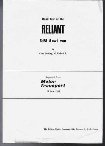 Reliant regal 5cwt - 3/25, van
