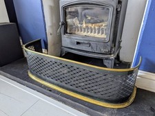 Early Victorian Fire Fender Black Steel Fret Work Surround Tray Postage Poss