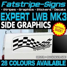 to fit PEUGEOT EXPERT MK3 LWB L2 MOTORSPORT FLAG GRAPHICS STICKERS CAMPERVAN