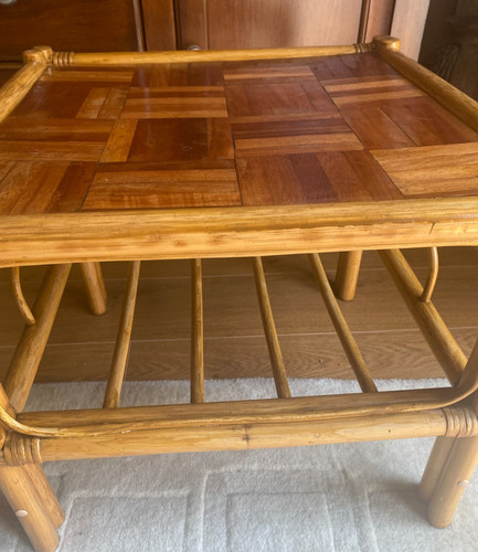 Vintage retro wicker boho side - retro,