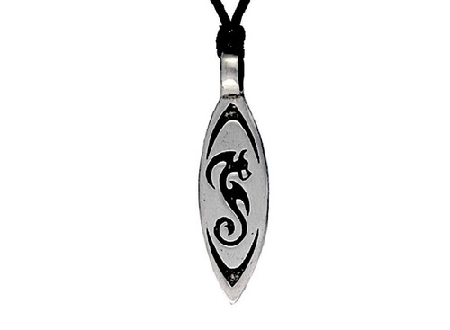 Dragon surf board - board, pewter