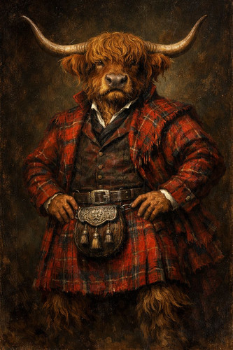 Highland cow scottish tartan - highland,