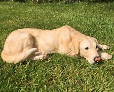 Laying Golden Labrador large 44cm realistic indoor / garden ornament or memorial