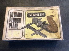 Stanley No. 13-052 Vintage Plough Plane in Original Box, Instructions & Cutters