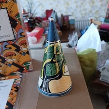 Wedgwood Clarice Cliff 'Bizarre' Conical Sugar Shaker. May Avenue. Original box
