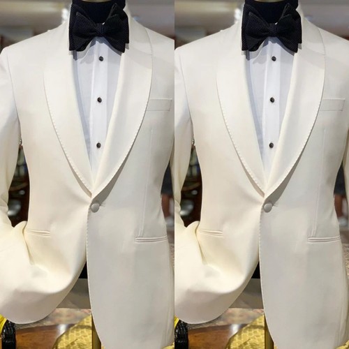 Formal white men suits shawl - white, men's