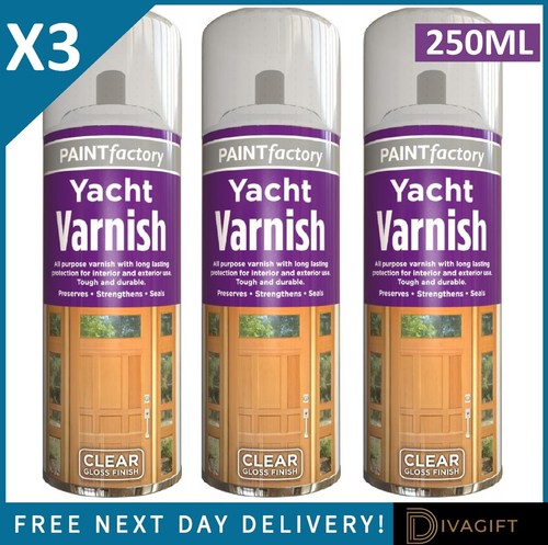 Clear yacht varnish spray - 3, x