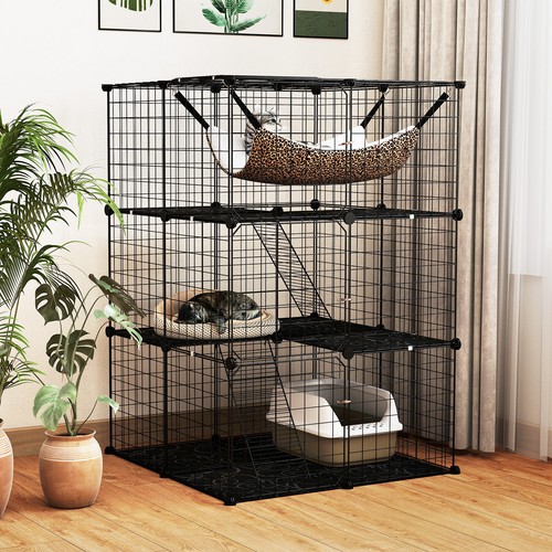 Indoor cat cage tier - indoor, 3-tier