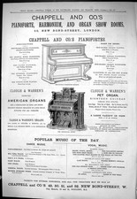 Old Print Sporting Dramatic News 1883 Chappell Pianoforte Harmonium Organ 19th